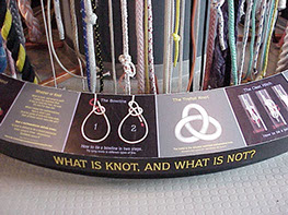 Interactive Label showing science of knots.